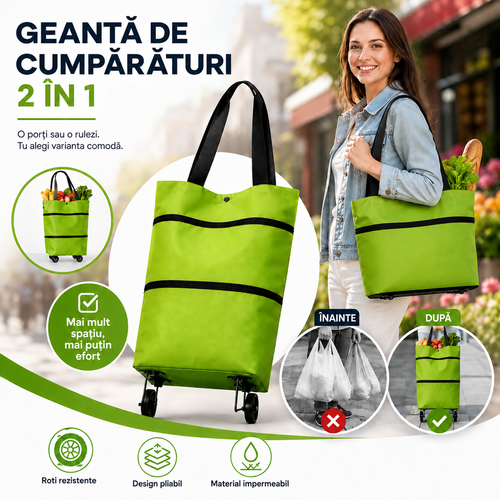 EasyRoll - Geantă 2 în 1 pentru Cumpărături