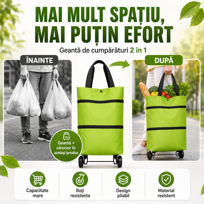 EasyRoll - Geantă 2 în 1 pentru Cumpărături
